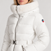 Fusalp women's Delwae Ski Jacket in White, close-up of fabric and design.