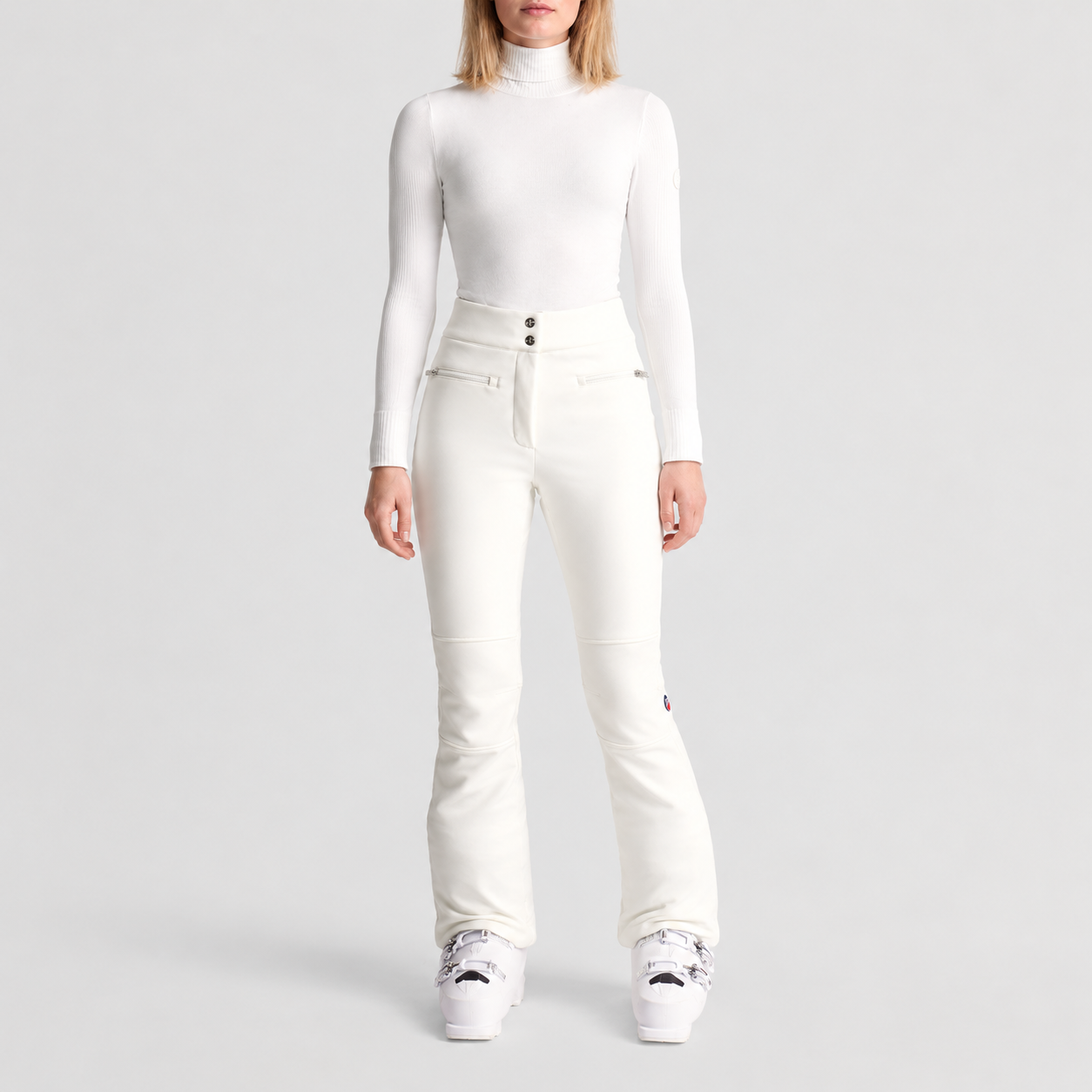 Fusalp women's Diana Ski Pants in White, front view on model.