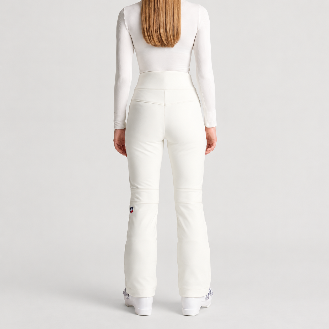 Fusalp women's Diana Ski Pants in White, back view on model.