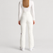 Fusalp women's Diana Ski Pants in White, back view on model.