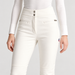Fusalp women's Diana Ski Pants in White, close-up of waistband and pocket construction.