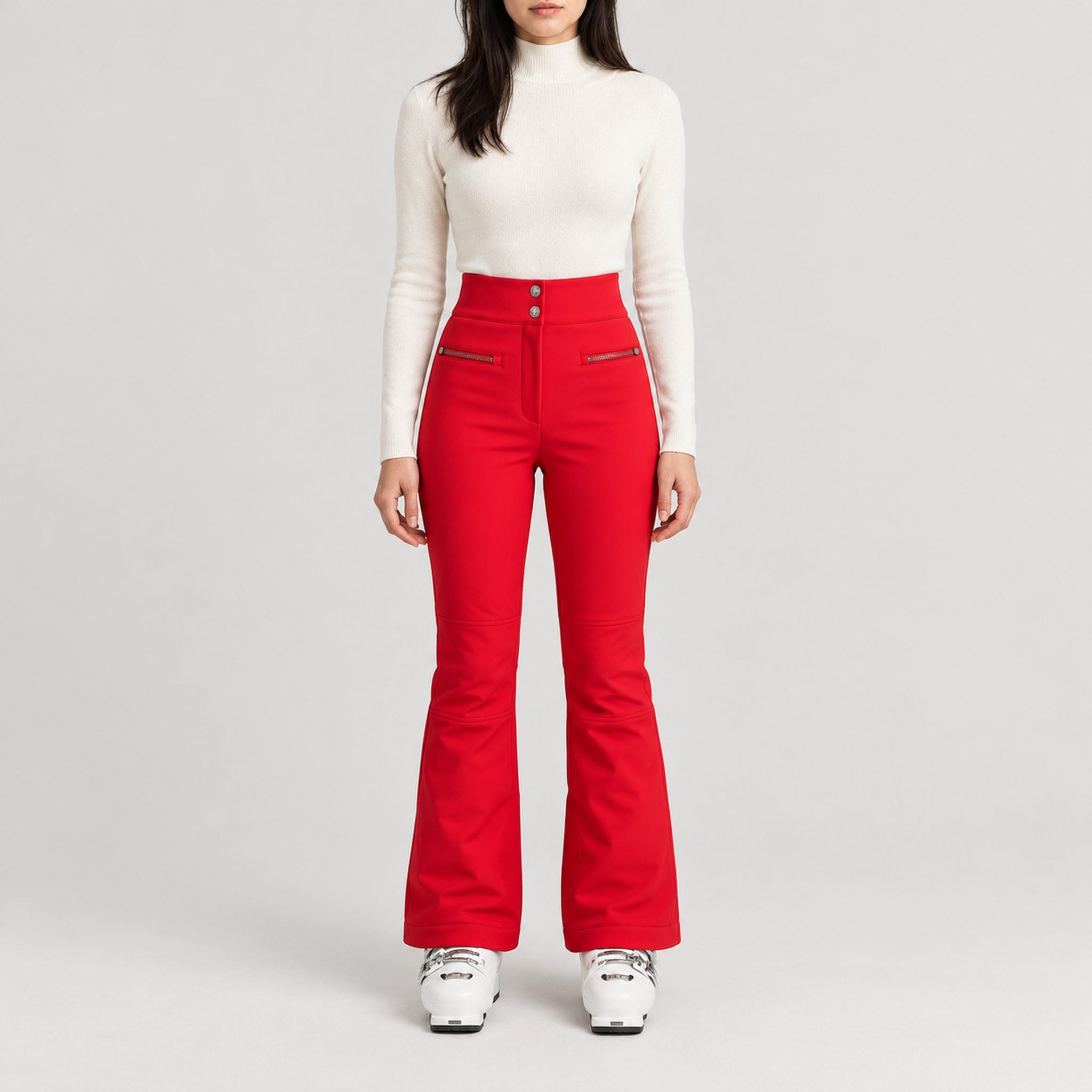 Diana Ski Pants in Racing Red — model front