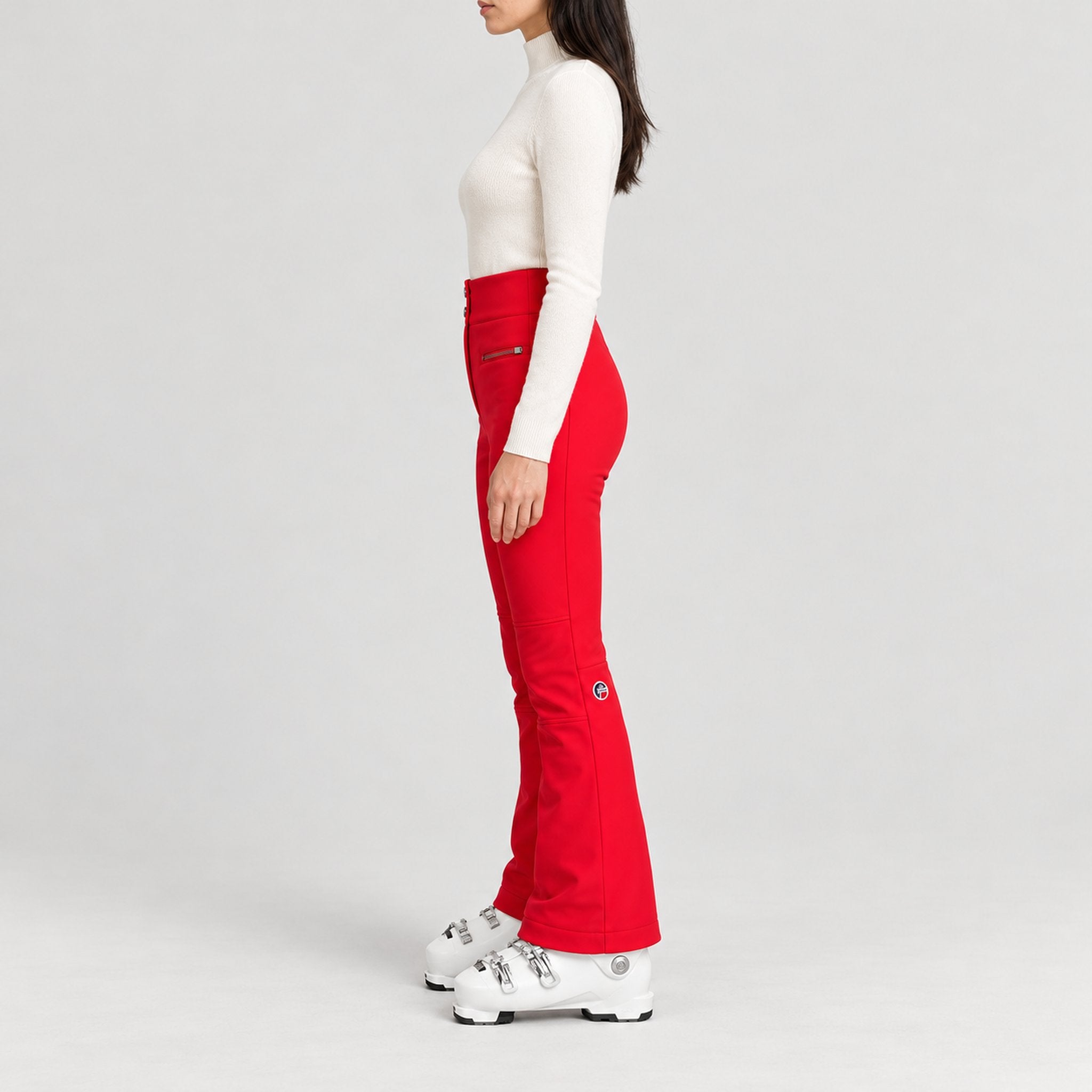 Diana Ski Pants in Racing Red — model side