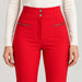 Diana Ski Pants in Racing Red — waist zip detail