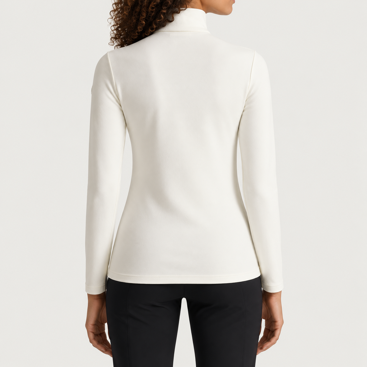 Fusalp women's Gemini V Midlayer in White, back view on model.