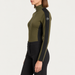 Fusalp women's Negam Midlayer in Moss Green, side view on model.