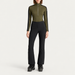 Fusalp women's Negam Midlayer in Moss Green, full outfit on model.