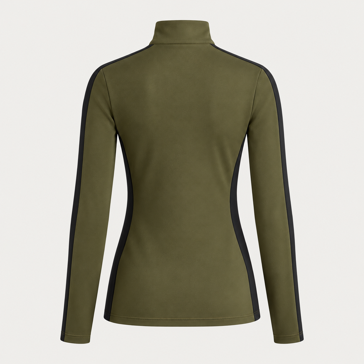 Fusalp women's Negam Midlayer in Moss Green, back product view.