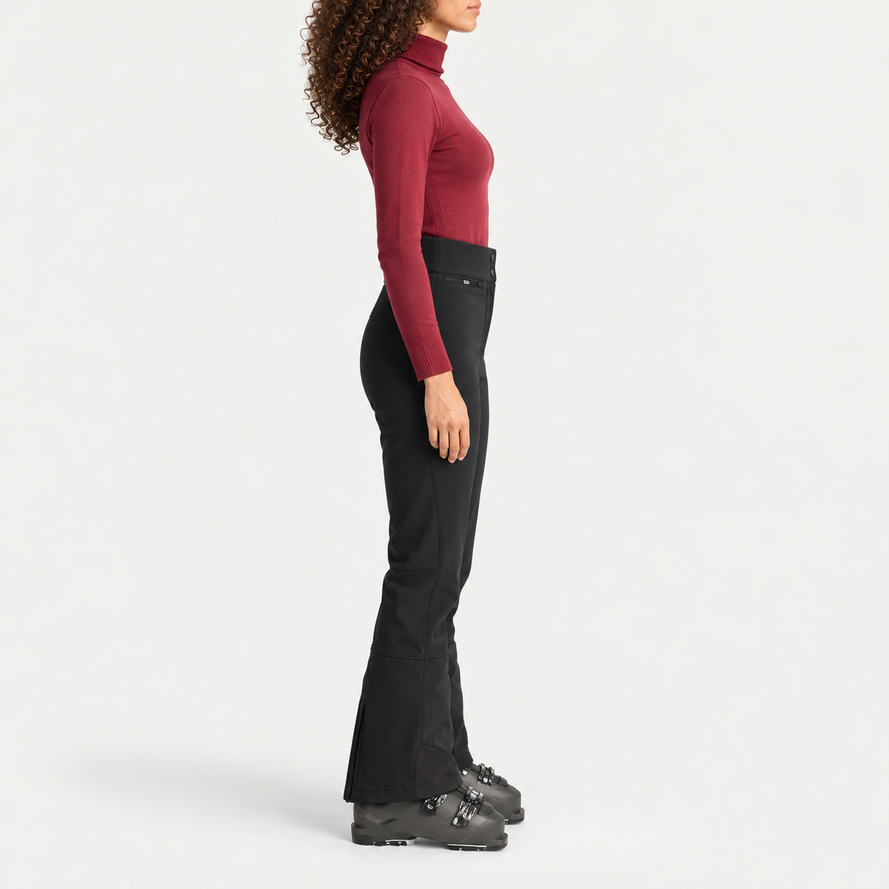 Fusalp women's Pixilae Ski Pants in Black, side view on model.