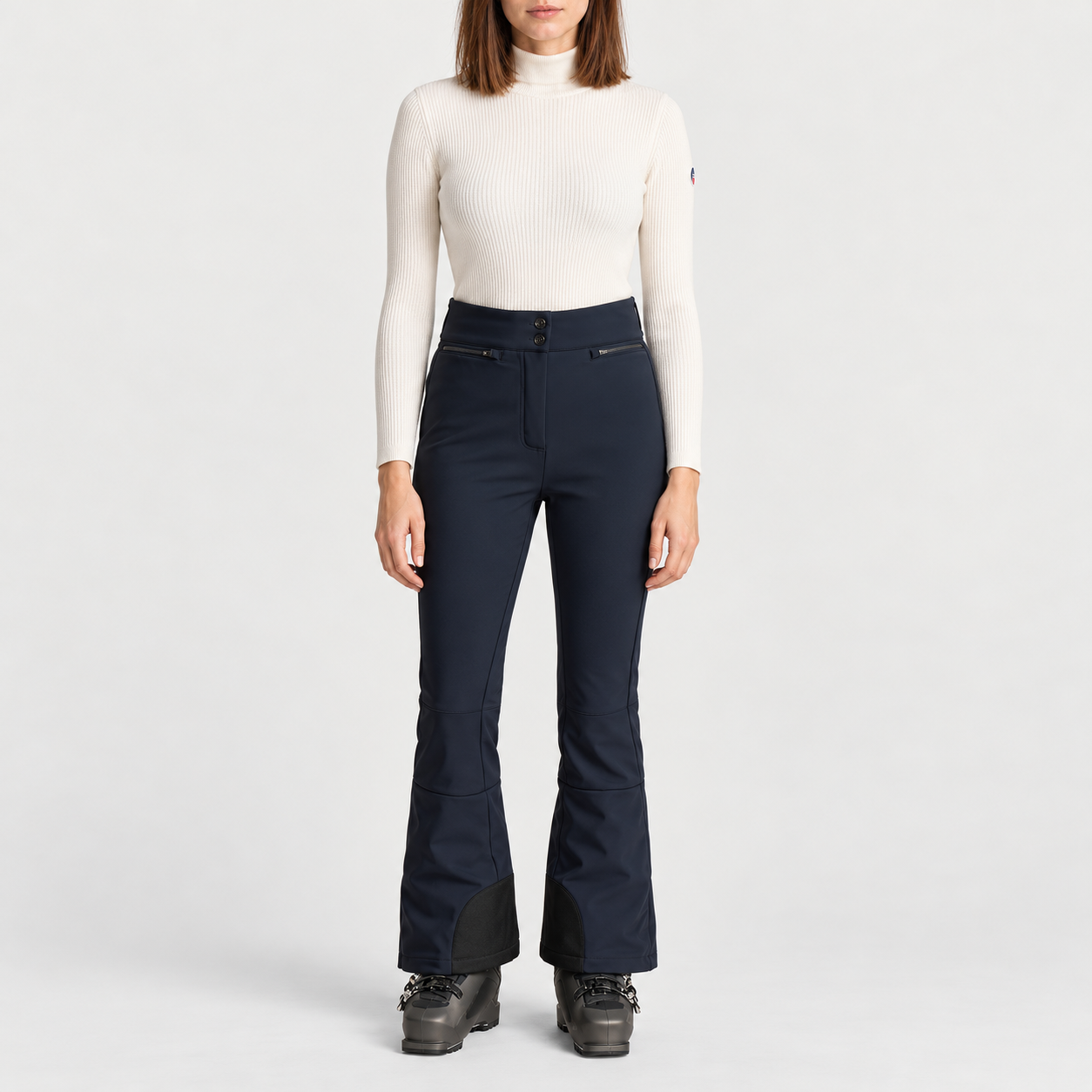 Fusalp women's Pixilae Ski Pants in Navy, front view on model.