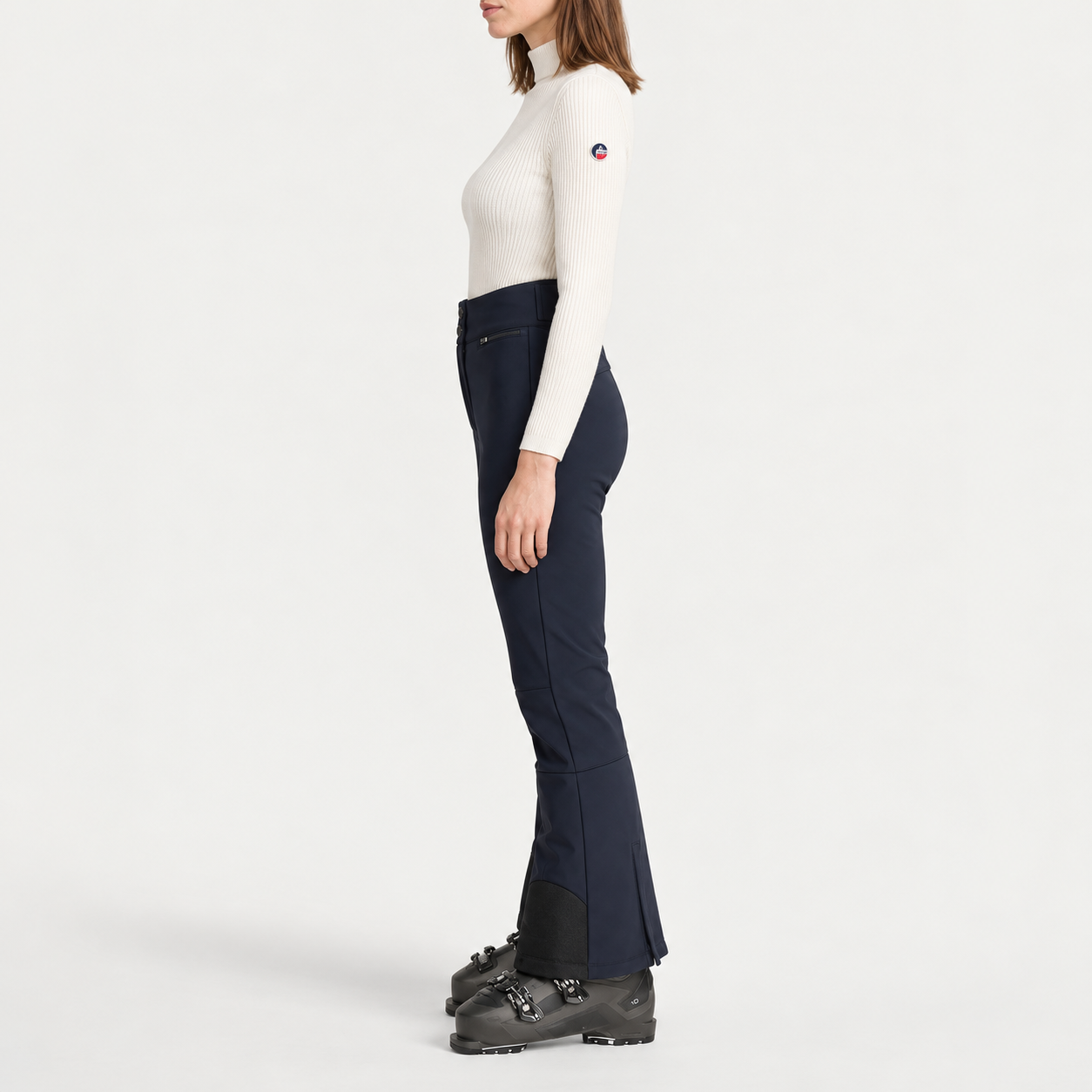 Fusalp women's Pixilae Ski Pants in Navy, side view on model.