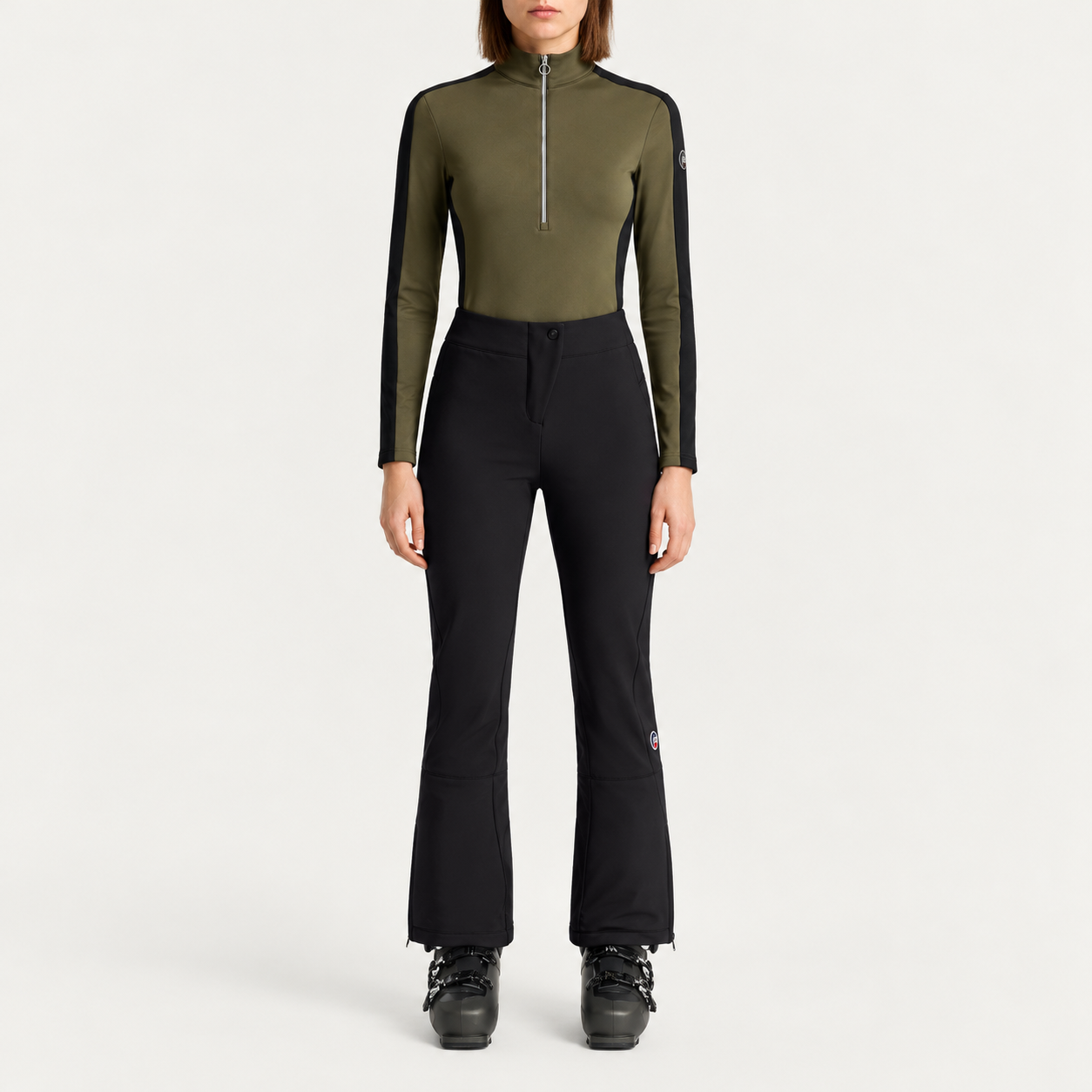 Fusalp women's Tipi III Ski Pants in Black, front view on model.