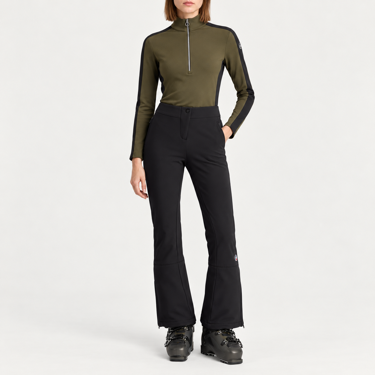 Fusalp women's Tipi III Ski Pants in Black, full outfit on model.