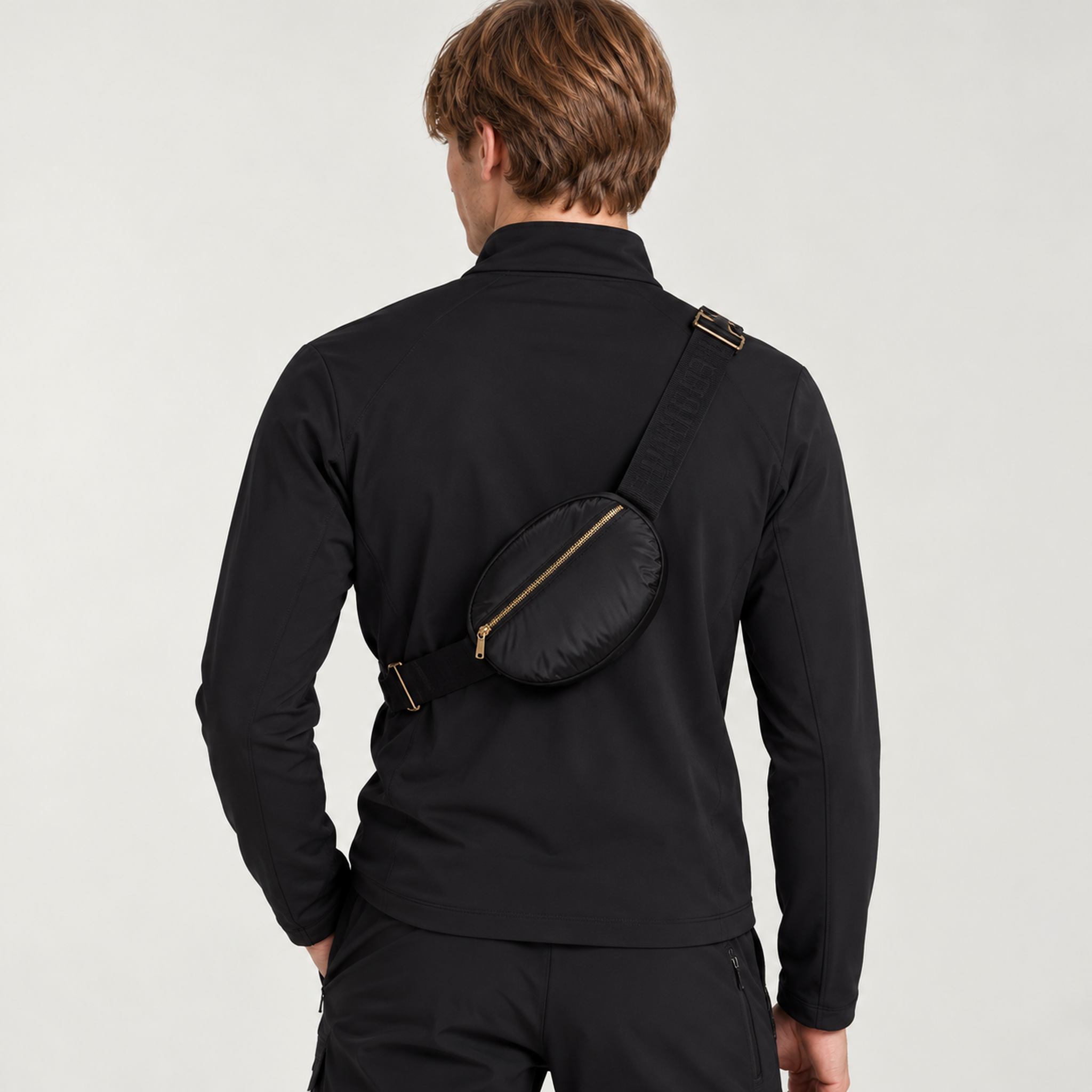 Goldbergh unisex Amayi Bum Bag (Black) - mens back. AI-generated from manufacturer imagery.