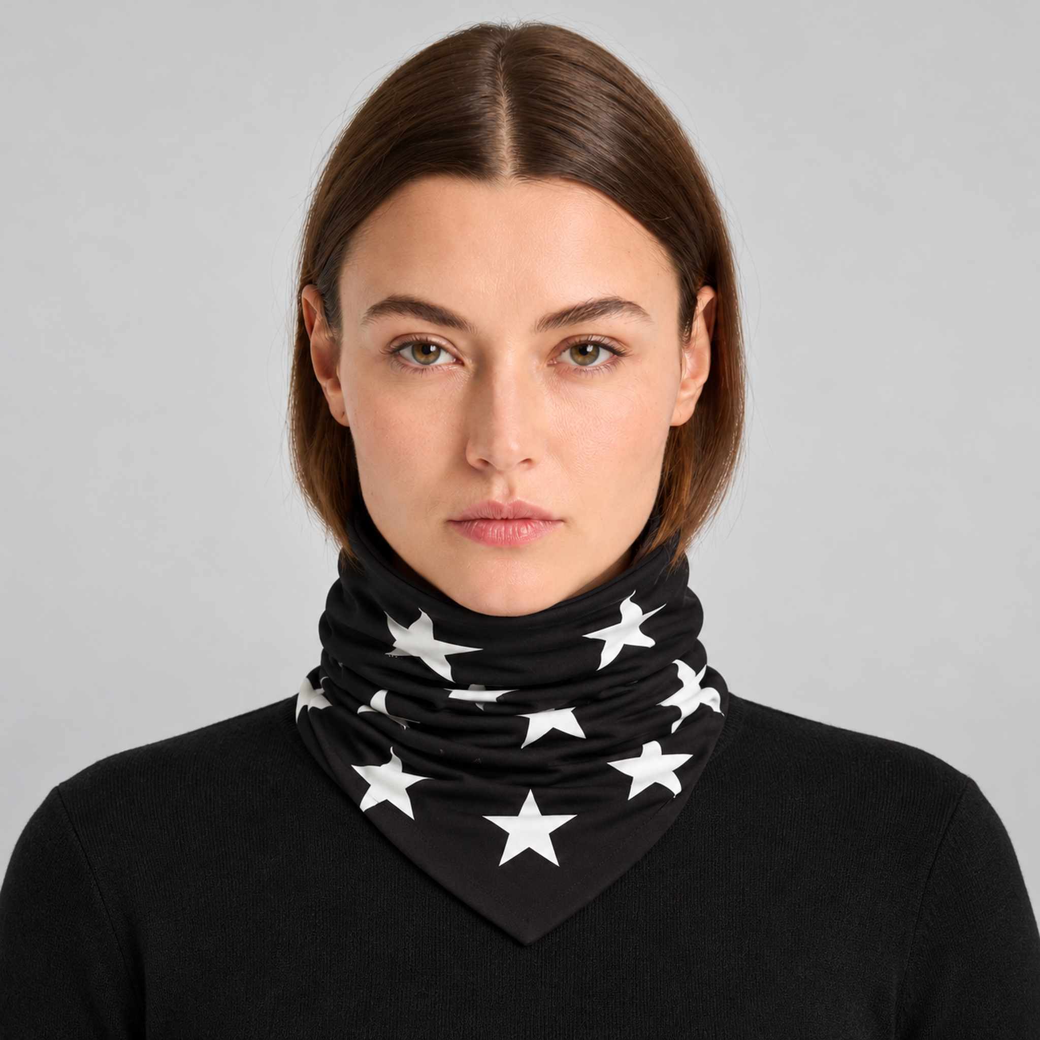 Goldbergh unisex Anzu Neck Gaiter in Black (Black) - womens front. AI-generated from manufacturer imagery.