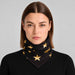 Goldbergh unisex Anzu Neck Gaiter in Black/Gold (Black/Gold) - womens front. AI-generated from manufacturer imagery.