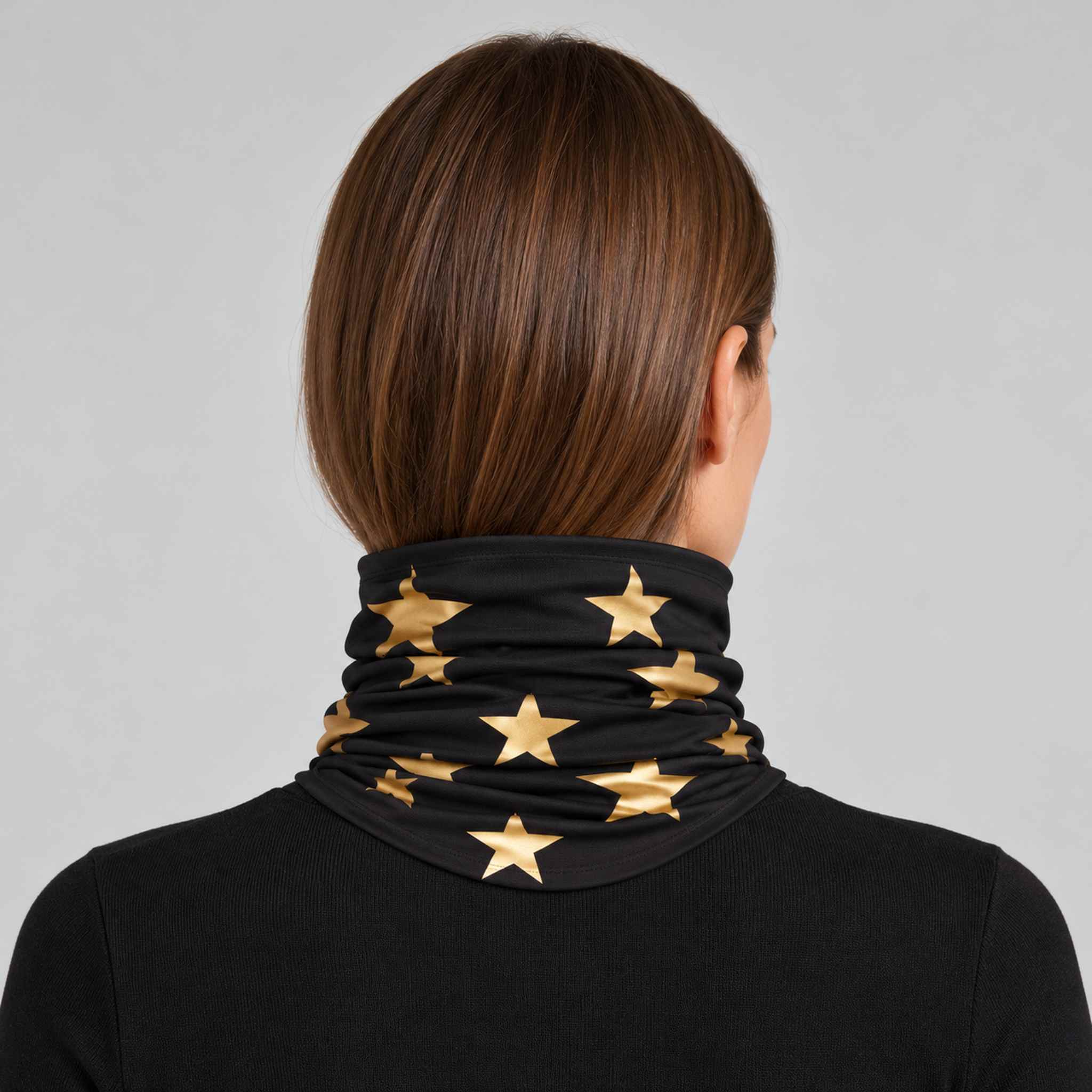 Goldbergh unisex Anzu Neck Gaiter in Black/Gold (Black/Gold) - womens back. AI-generated from manufacturer imagery.