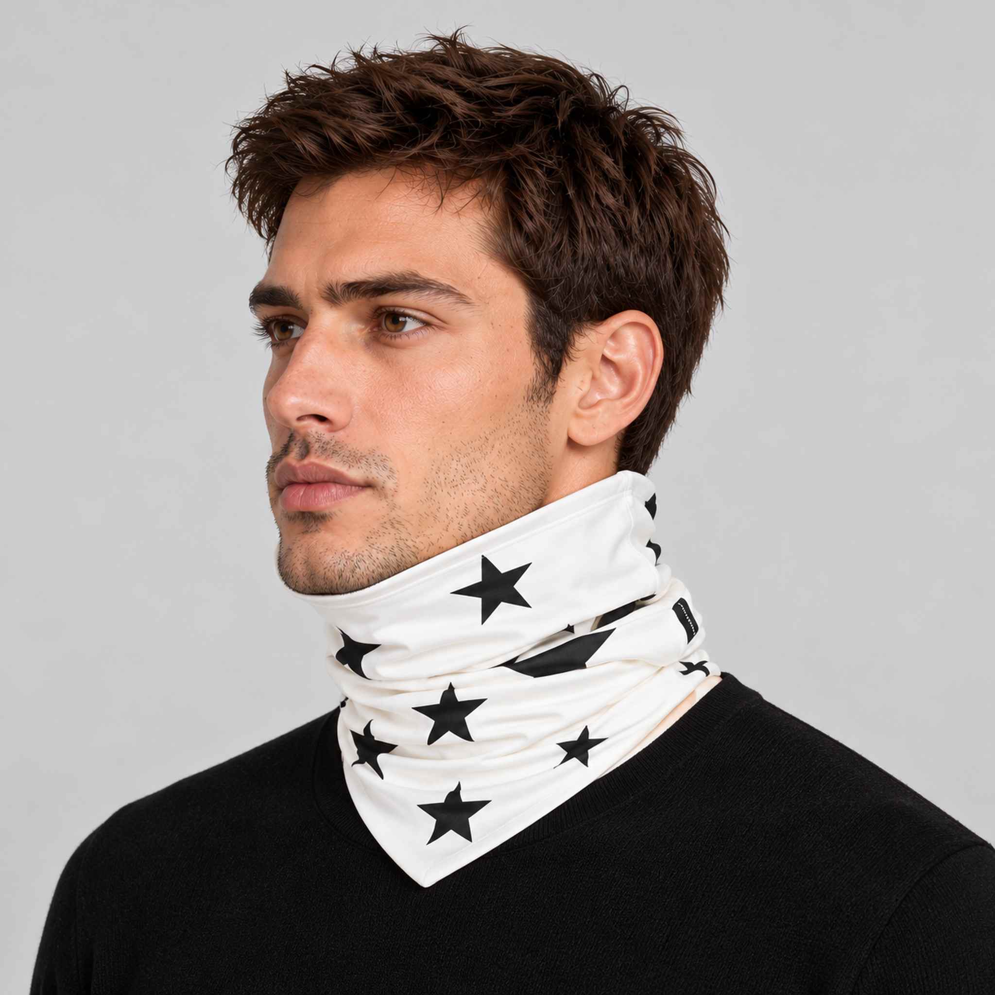 Goldbergh unisex Anzu Neck Gaiter in Snow White (Snow White) - mens side. AI-generated from manufacturer imagery.