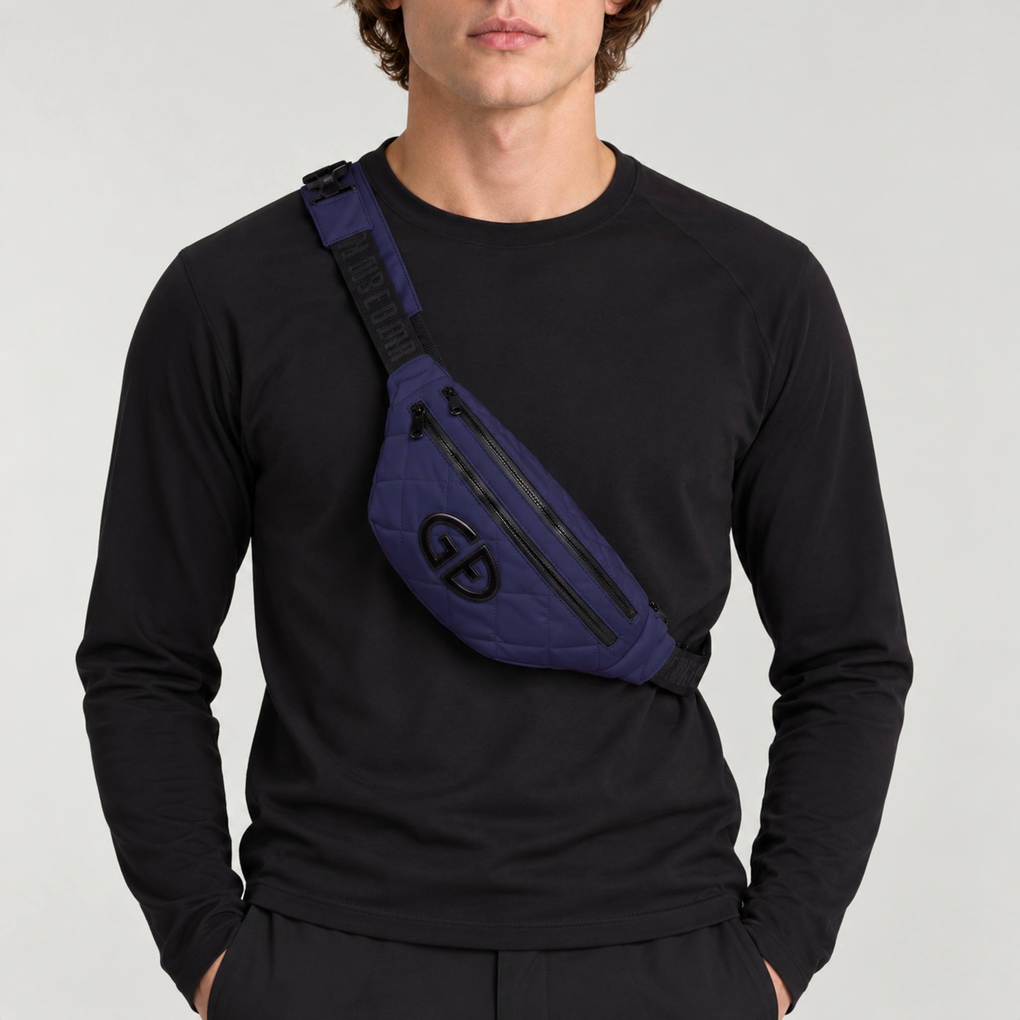 Goldbergh unisex Col Bum Bag in French Blue (French Blue) - mens front. AI-generated from manufacturer imagery.