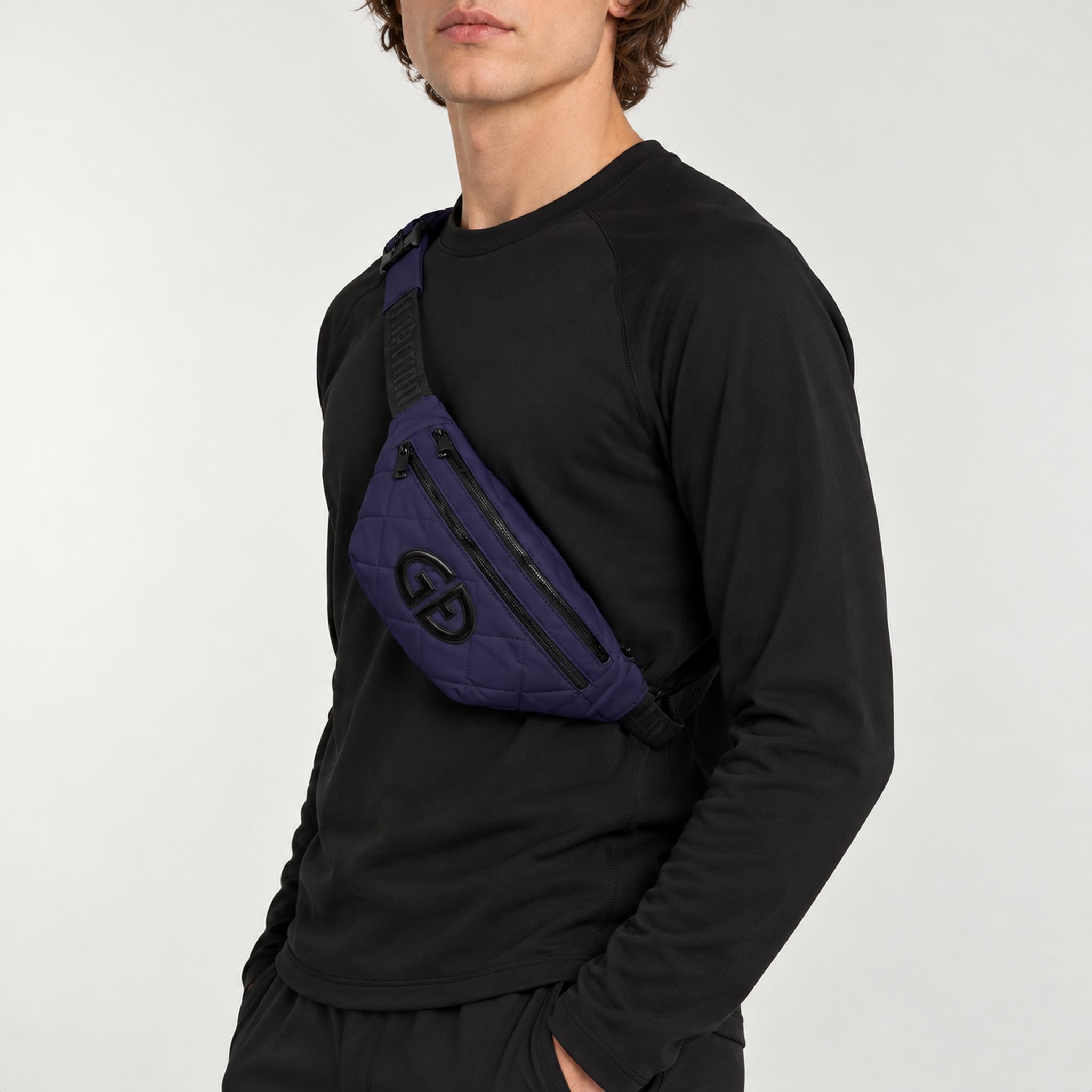 Goldbergh unisex Col Bum Bag in French Blue (French Blue) - mens side. AI-generated from manufacturer imagery.