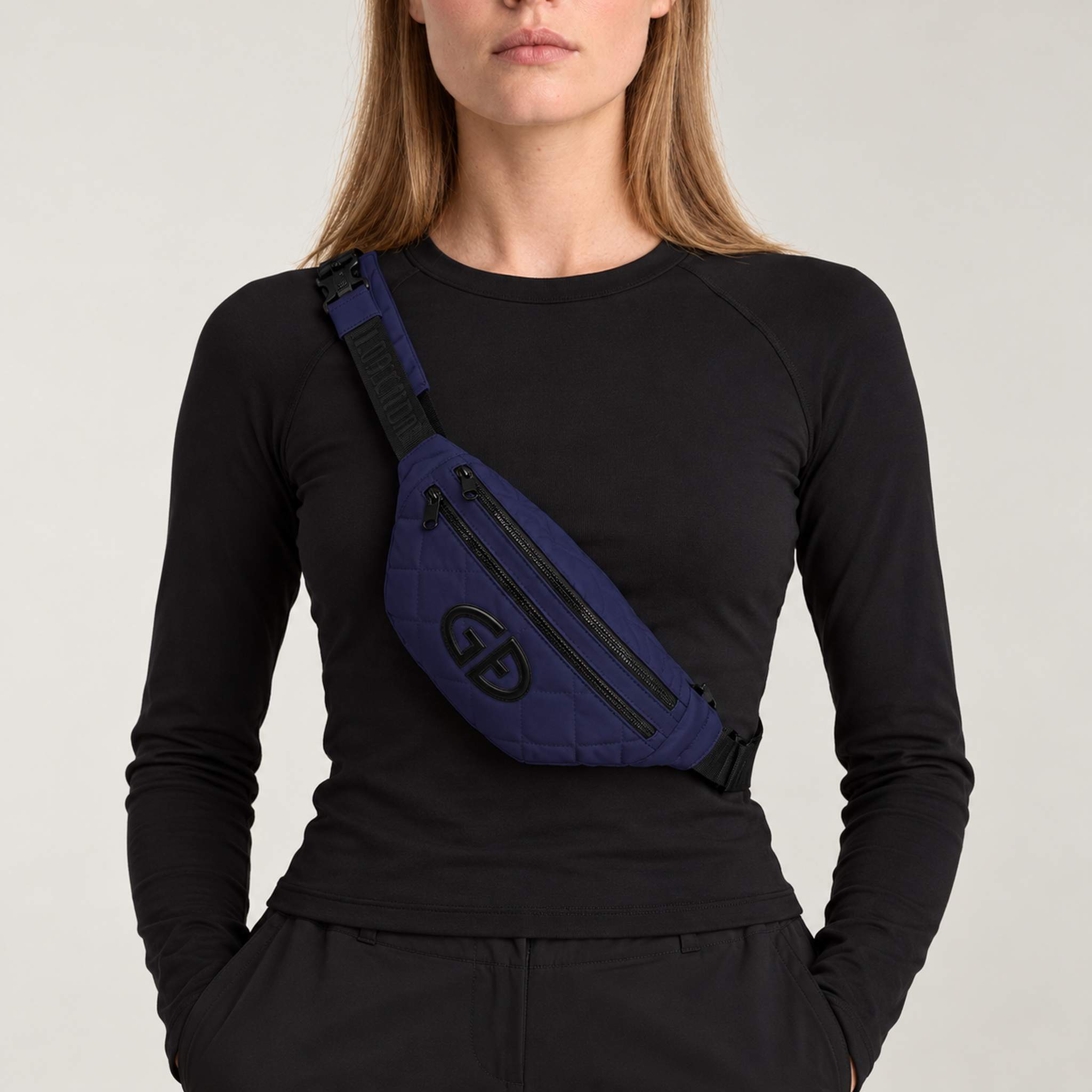 Goldbergh unisex Col Bum Bag in French Blue (French Blue) - womens front. AI-generated from manufacturer imagery.