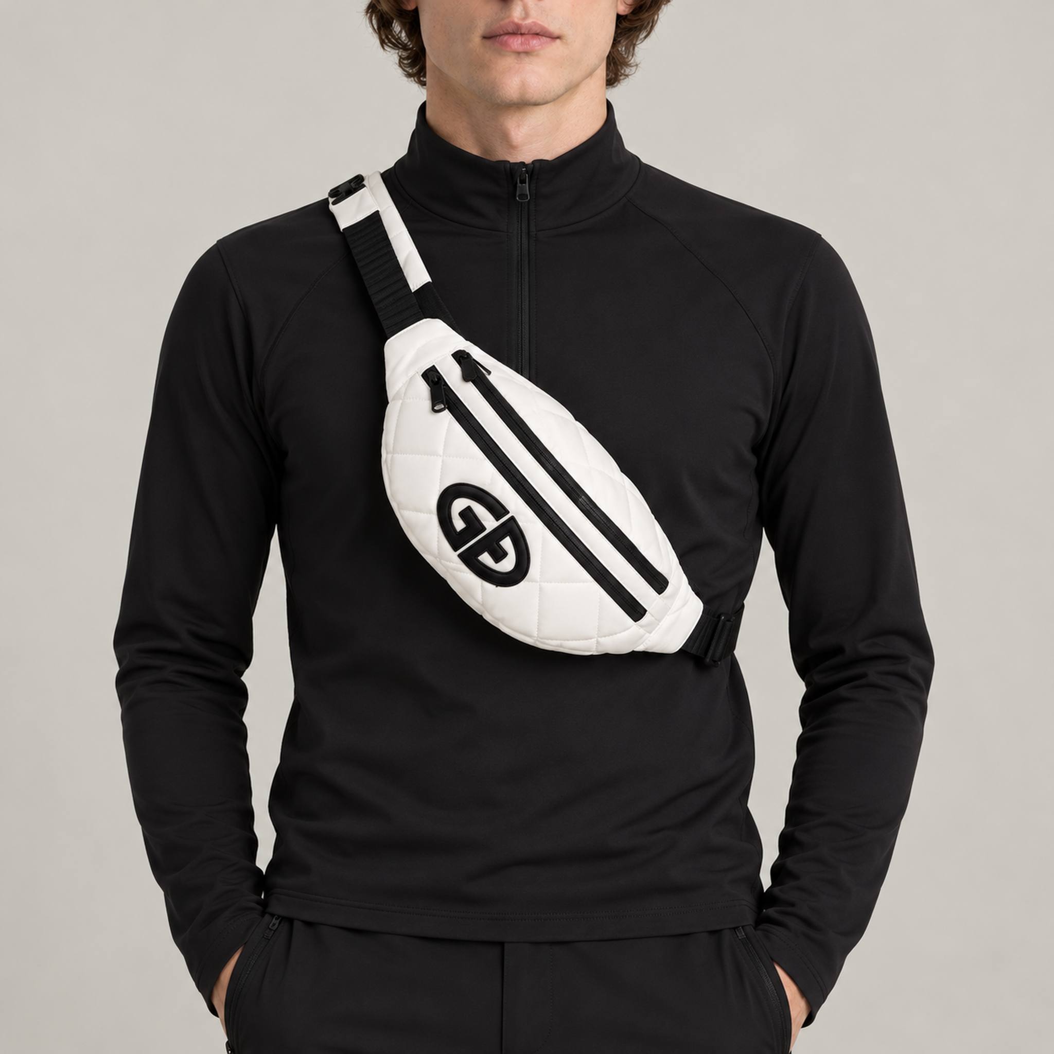 Goldbergh unisex Col Bum Bag in Snow White (Snow White) - mens front. AI-generated from manufacturer imagery.