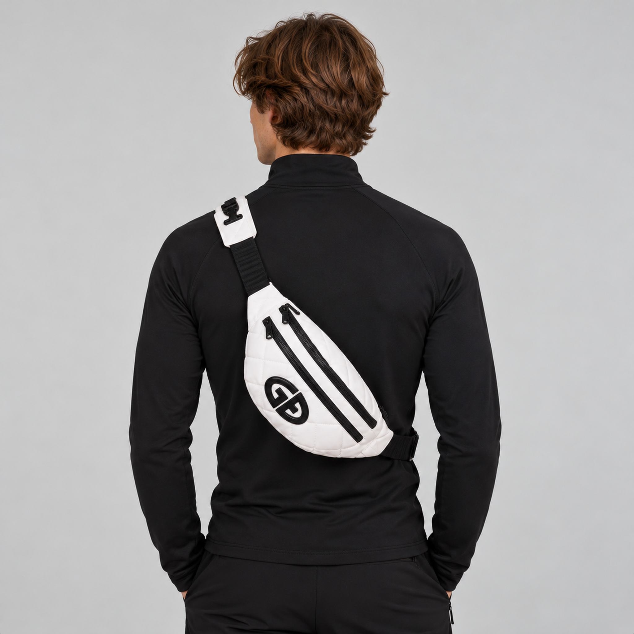 Goldbergh unisex Col Bum Bag in Snow White (Snow White) - mens back. AI-generated from manufacturer imagery.