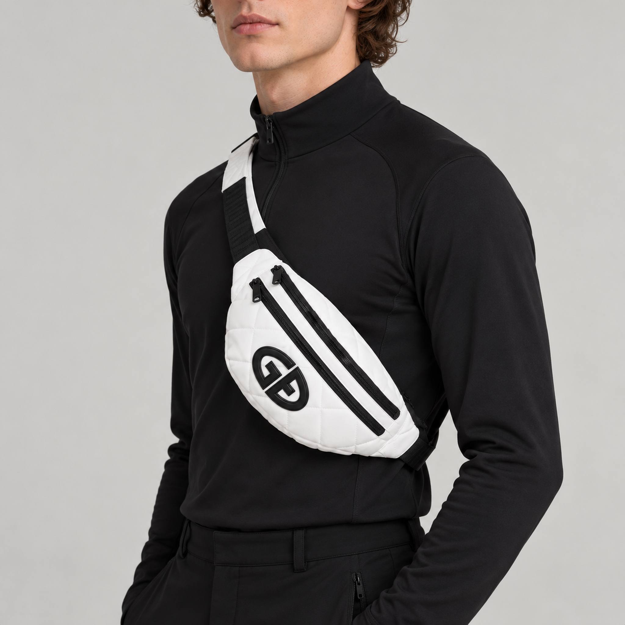 Goldbergh unisex Col Bum Bag in Snow White (Snow White) - mens side. AI-generated from manufacturer imagery.