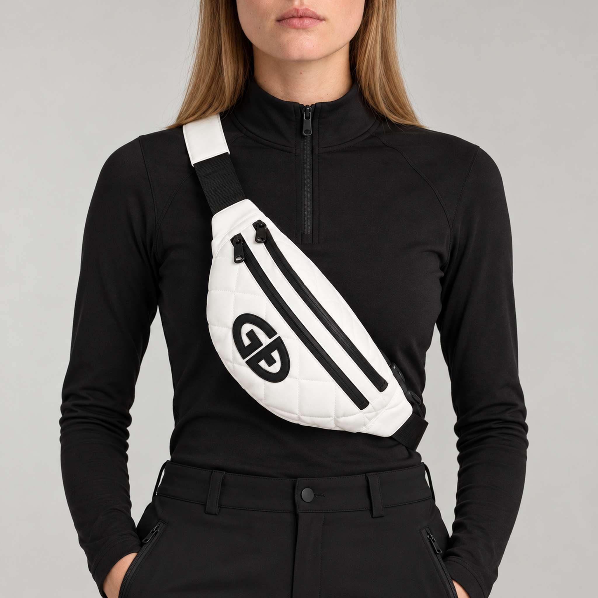 Goldbergh unisex Col Bum Bag in Snow White (Snow White) - womens front. AI-generated from manufacturer imagery.