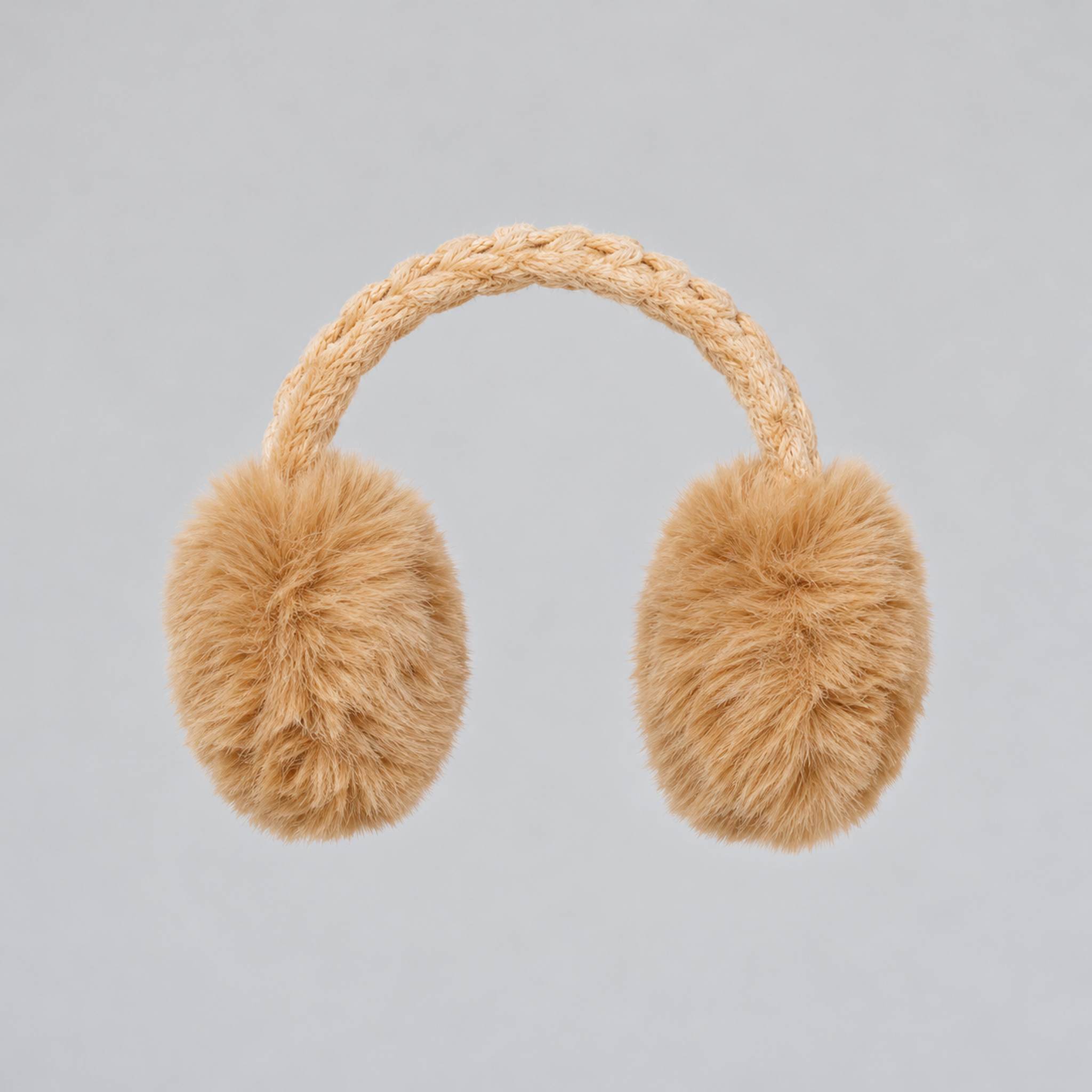 Goldbergh unisex Fluffy Earwarmers in Lark (Lark) - front. AI-generated from manufacturer imagery.