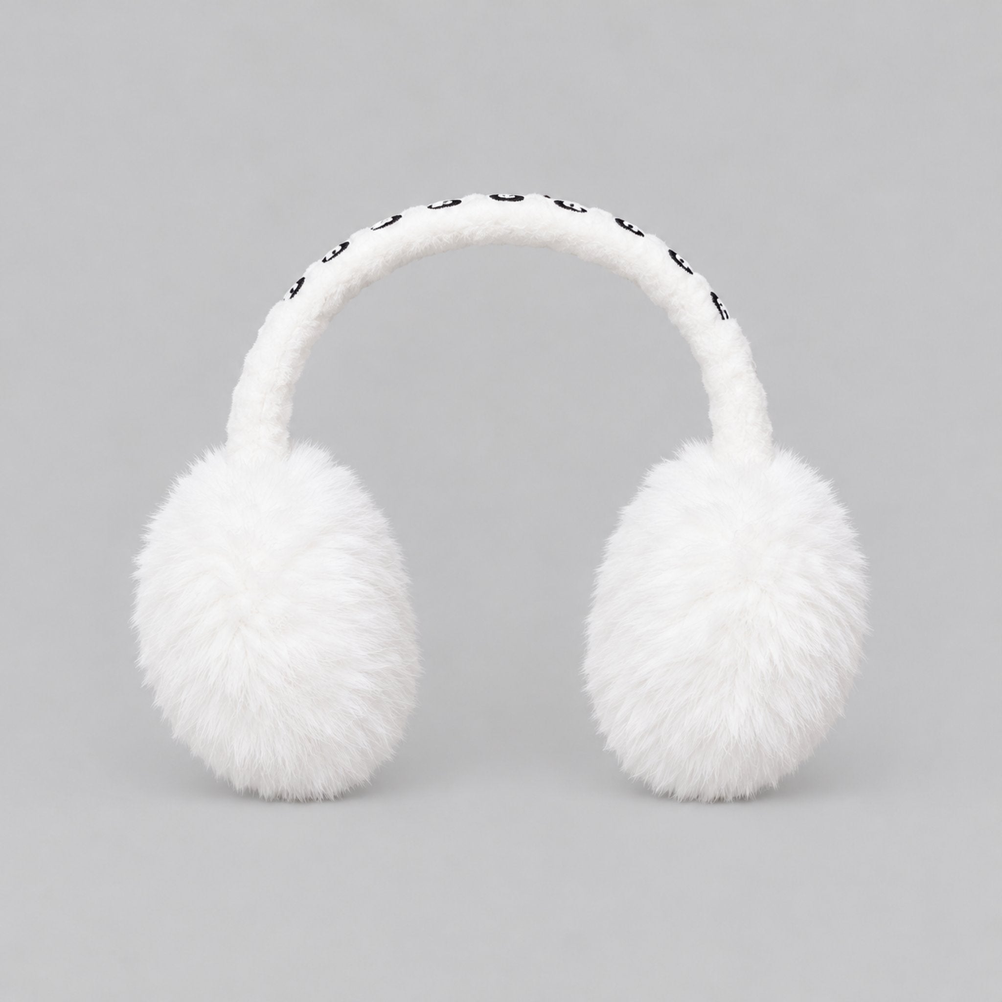 Goldbergh unisex Fluffy Earwarmers in White (Snow White) - front. AI-generated from manufacturer imagery.
