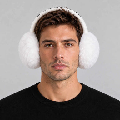 Goldbergh unisex Fluffy Earwarmers in White (Snow White) - mens front. AI-generated from manufacturer imagery.