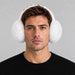 Goldbergh unisex Fluffy Earwarmers in White (Snow White) - mens front. AI-generated from manufacturer imagery.