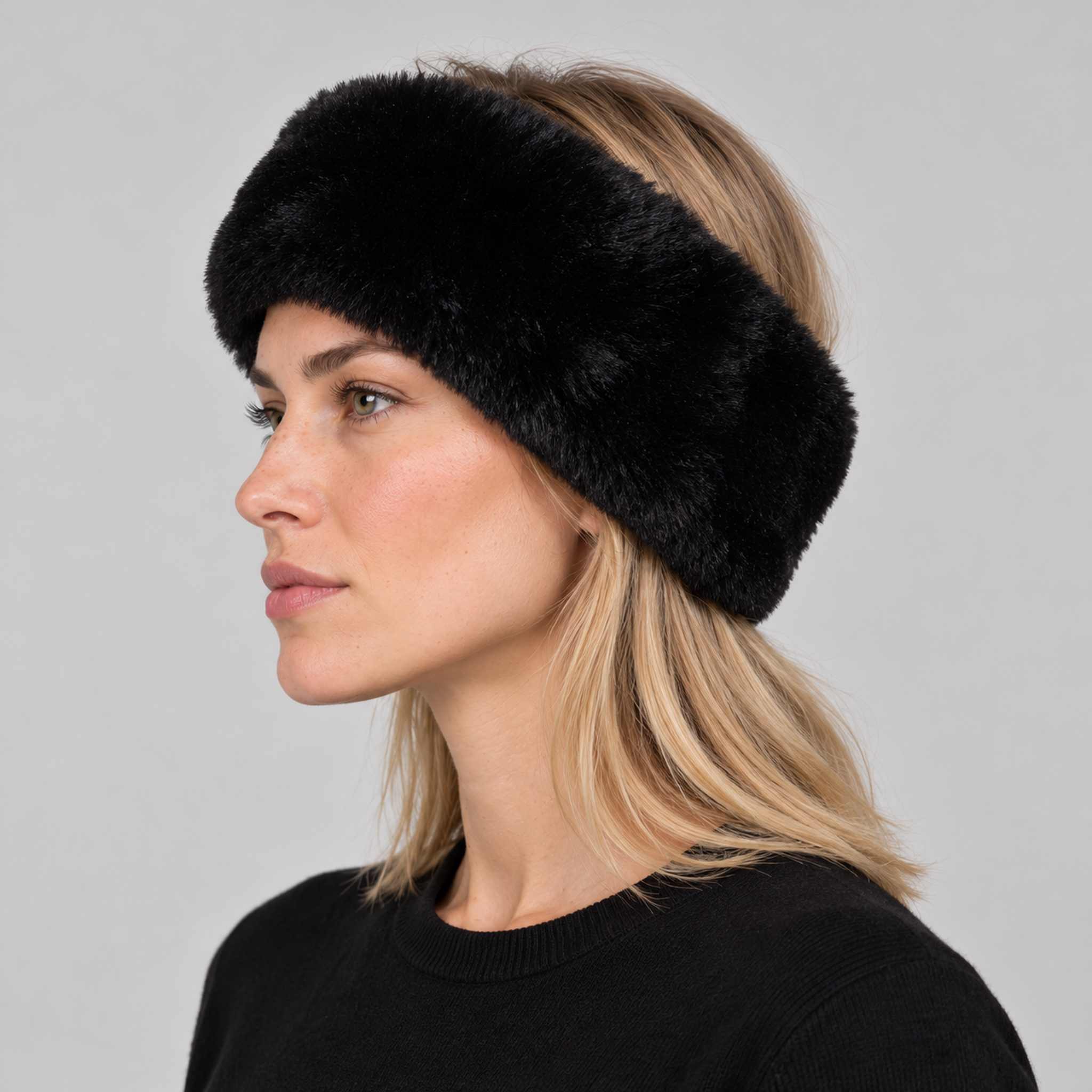 Goldbergh unisex Froid Headband (Black) - womens side. AI-generated from manufacturer imagery.