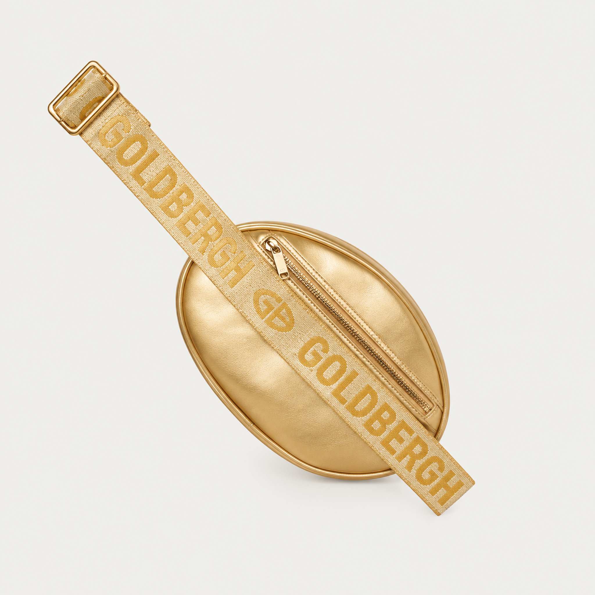 Goldbergh Hinata Bum Bag in Rich Gold - back. AI-generated from manufacturer imagery.