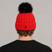 Goldbergh Hodd Beanie in Flame Red in Flame — mens back. AI-generated from manufacturer reference photographs.