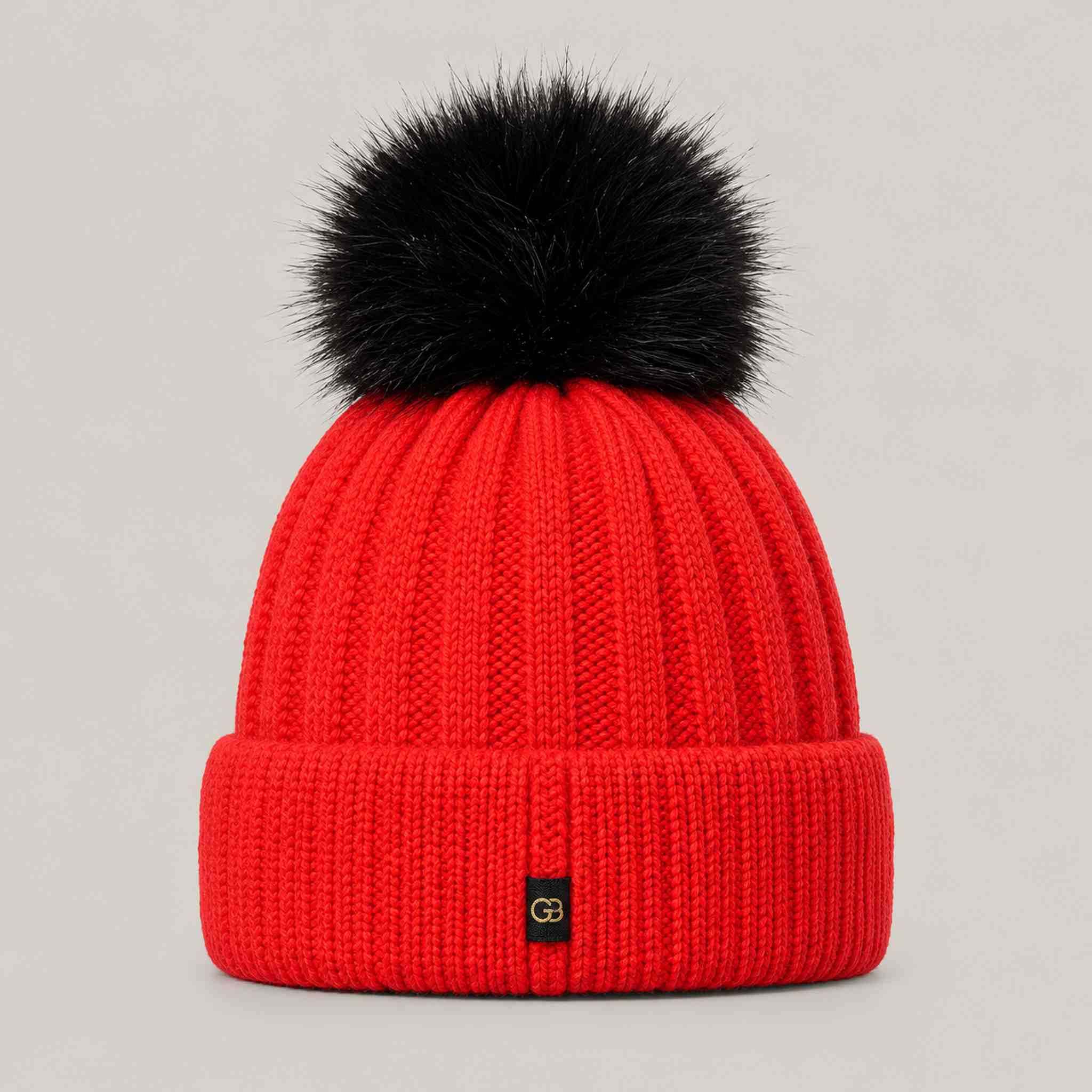 Goldbergh Hodd Beanie in Flame Red in Flame — back. AI-generated from manufacturer reference photographs.