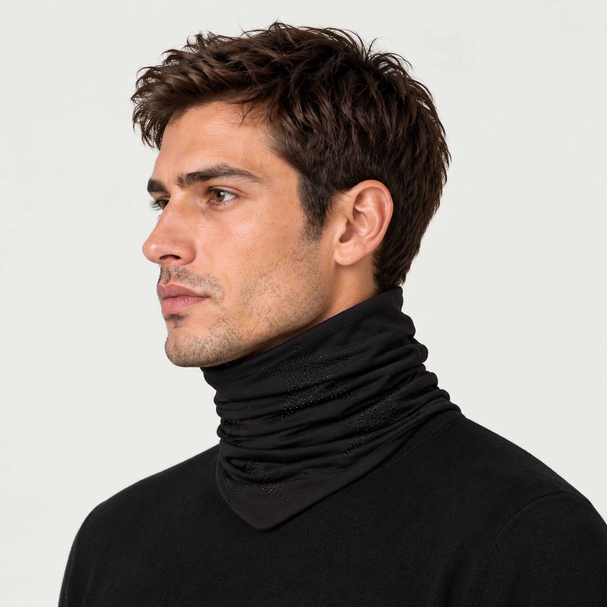 Goldbergh unisex Kira Neck Gaiter (Black) - mens side. AI-generated from manufacturer imagery.