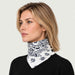 Goldbergh unisex Kizuna Neck Gaiter in Paisley White (Paisley White) - womens side. AI-generated from manufacturer imagery.