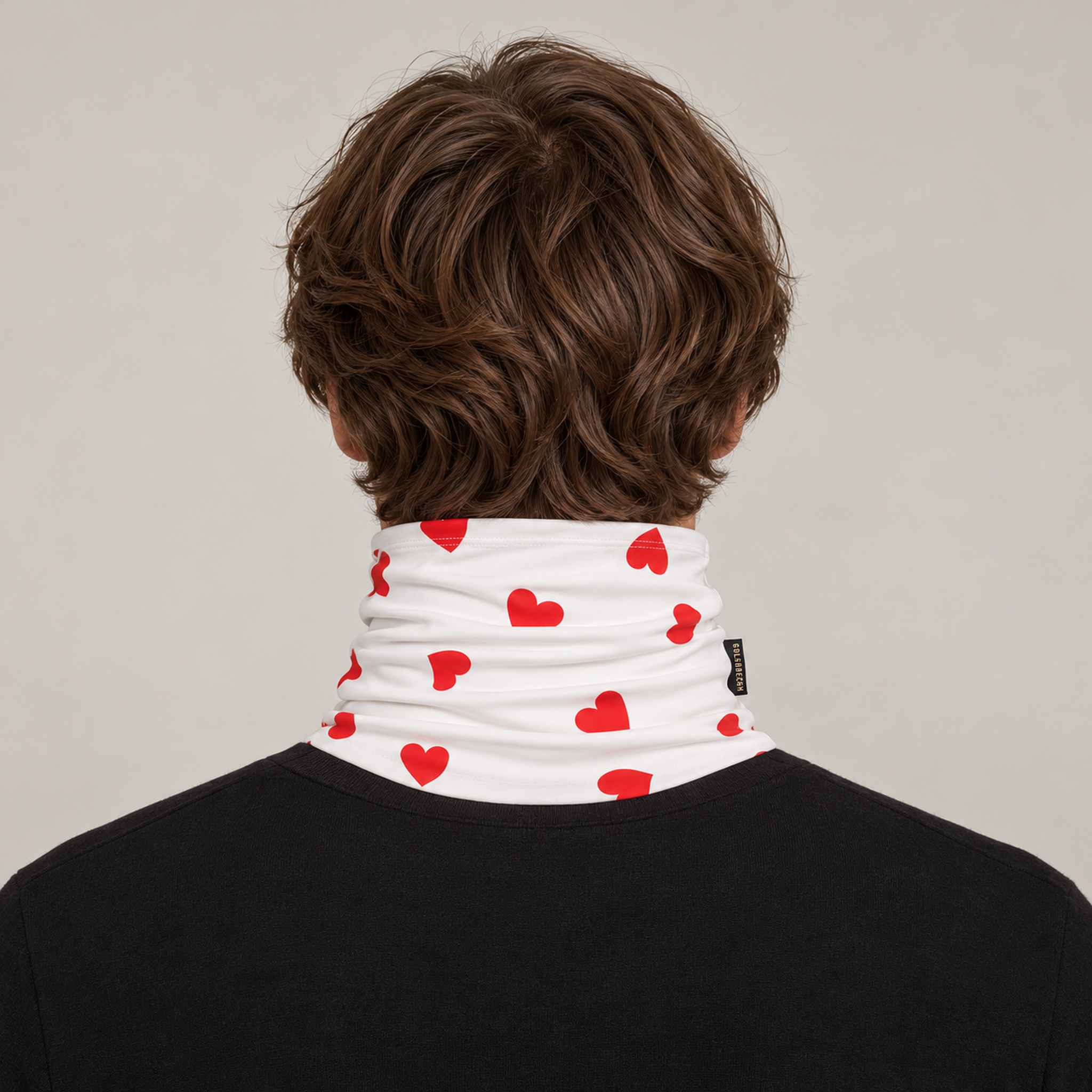 Goldbergh Kouki Neck Gaiter in Flame White — mens back. AI-generated from manufacturer reference photographs.
