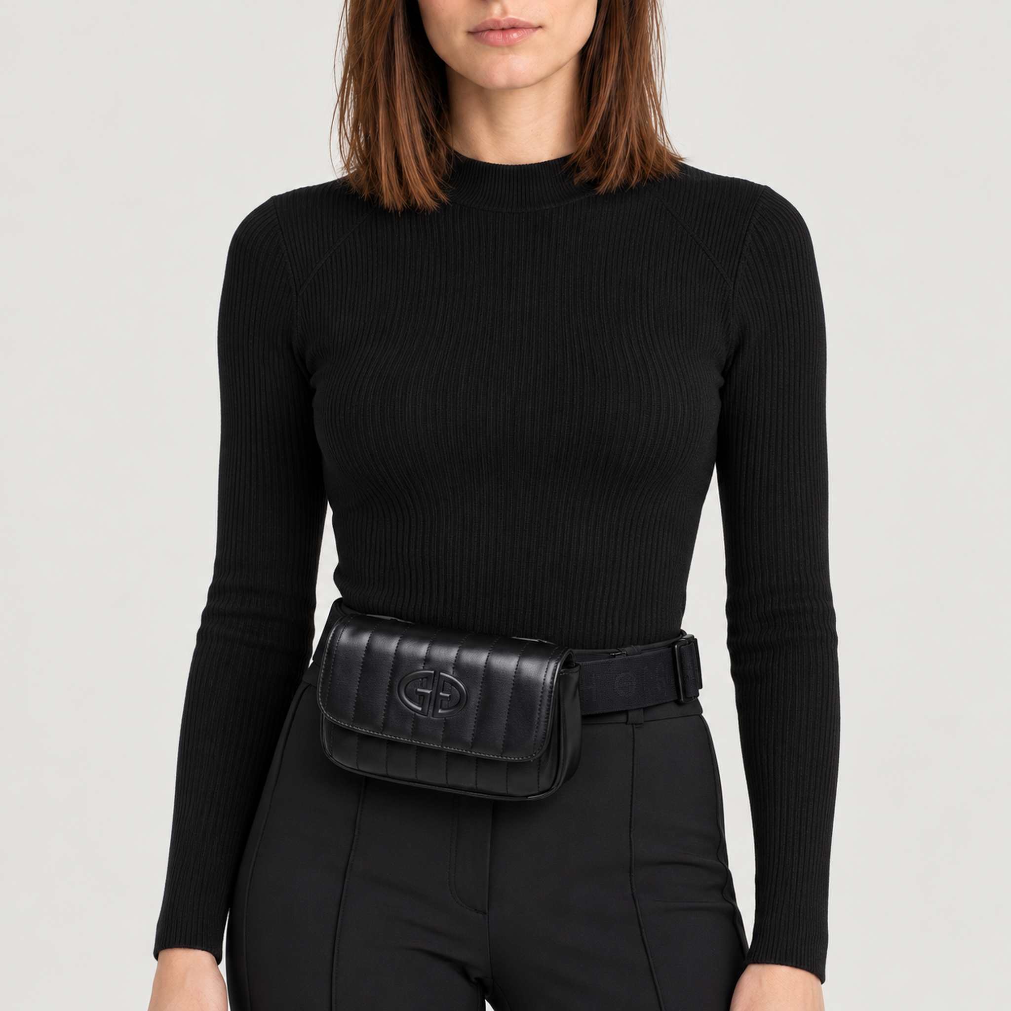 Goldbergh unisex Nara Bum Bag (Black) - womens front. AI-generated from manufacturer imagery.