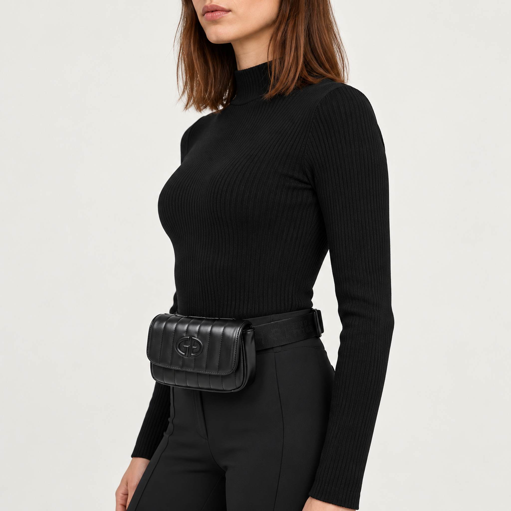 Goldbergh unisex Nara Bum Bag (Black) - womens side. AI-generated from manufacturer imagery.