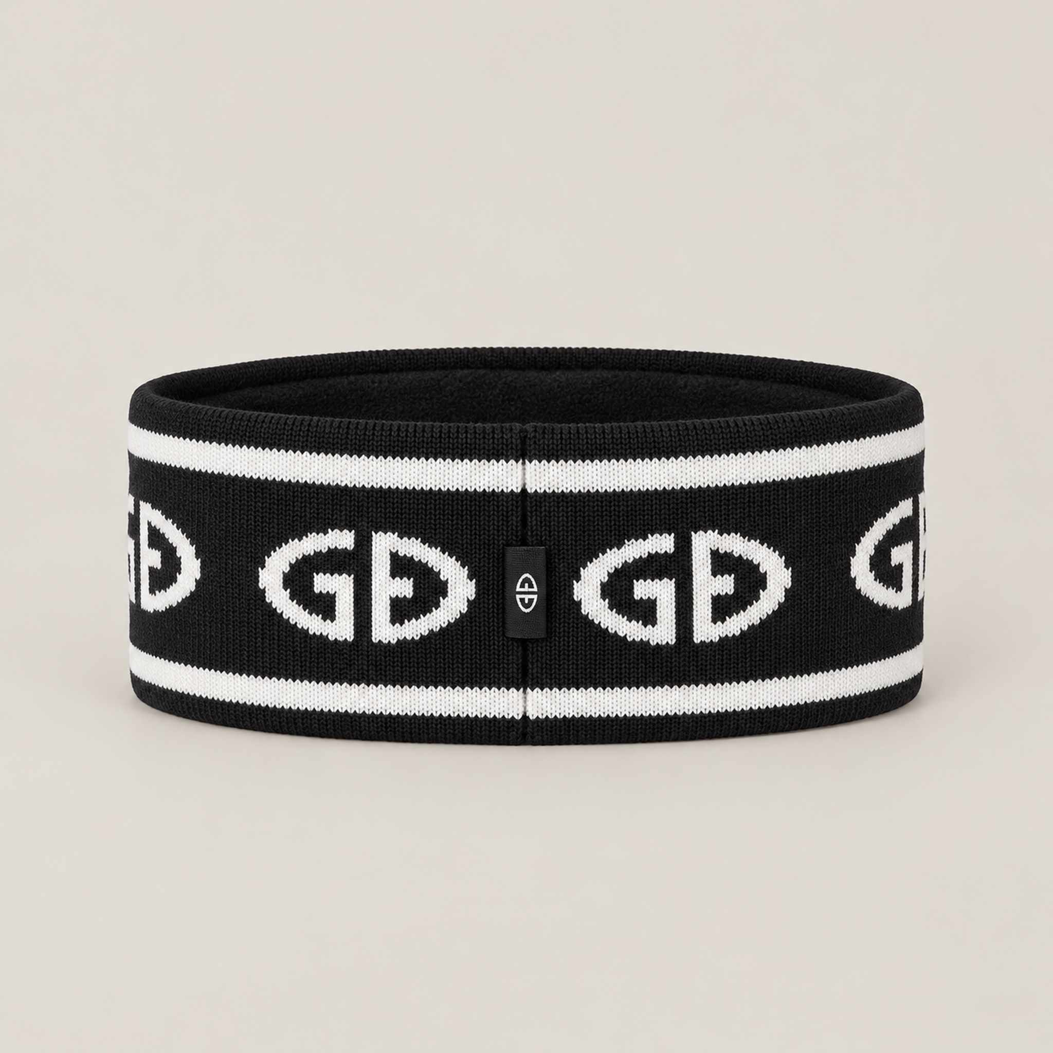 Goldbergh Tiara Headband in Black in Black White — back. AI-generated from manufacturer reference photographs.
