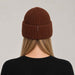 Goldbergh Valerie Beanie in Deep Mocha in Deep Mocha — womens back. AI-generated from manufacturer reference photographs.