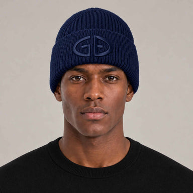 Goldbergh Valerie Beanie in French Blue in French Blue — mens front. AI-generated from manufacturer reference photographs.