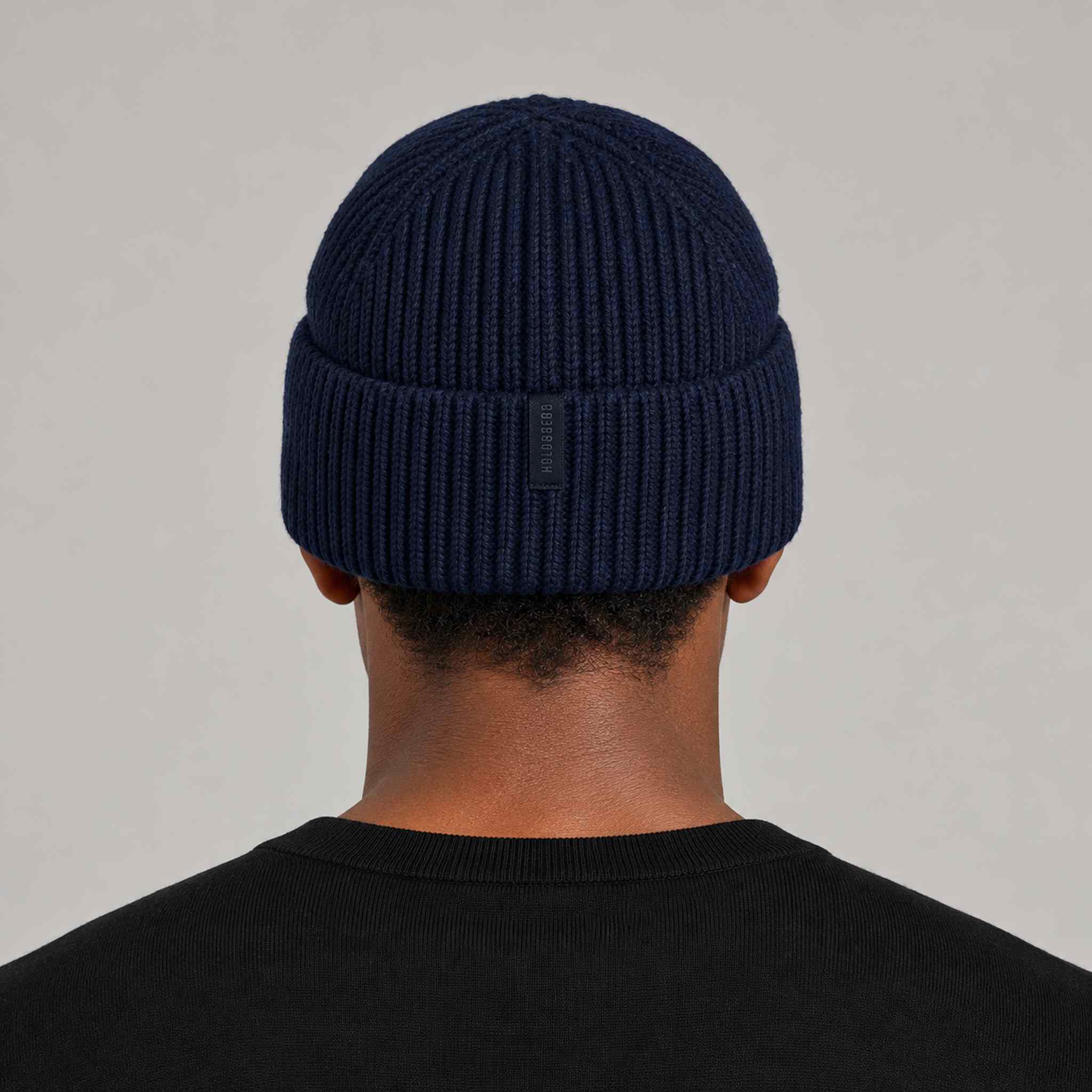 Goldbergh Valerie Beanie in French Blue in French Blue — mens back. AI-generated from manufacturer reference photographs.