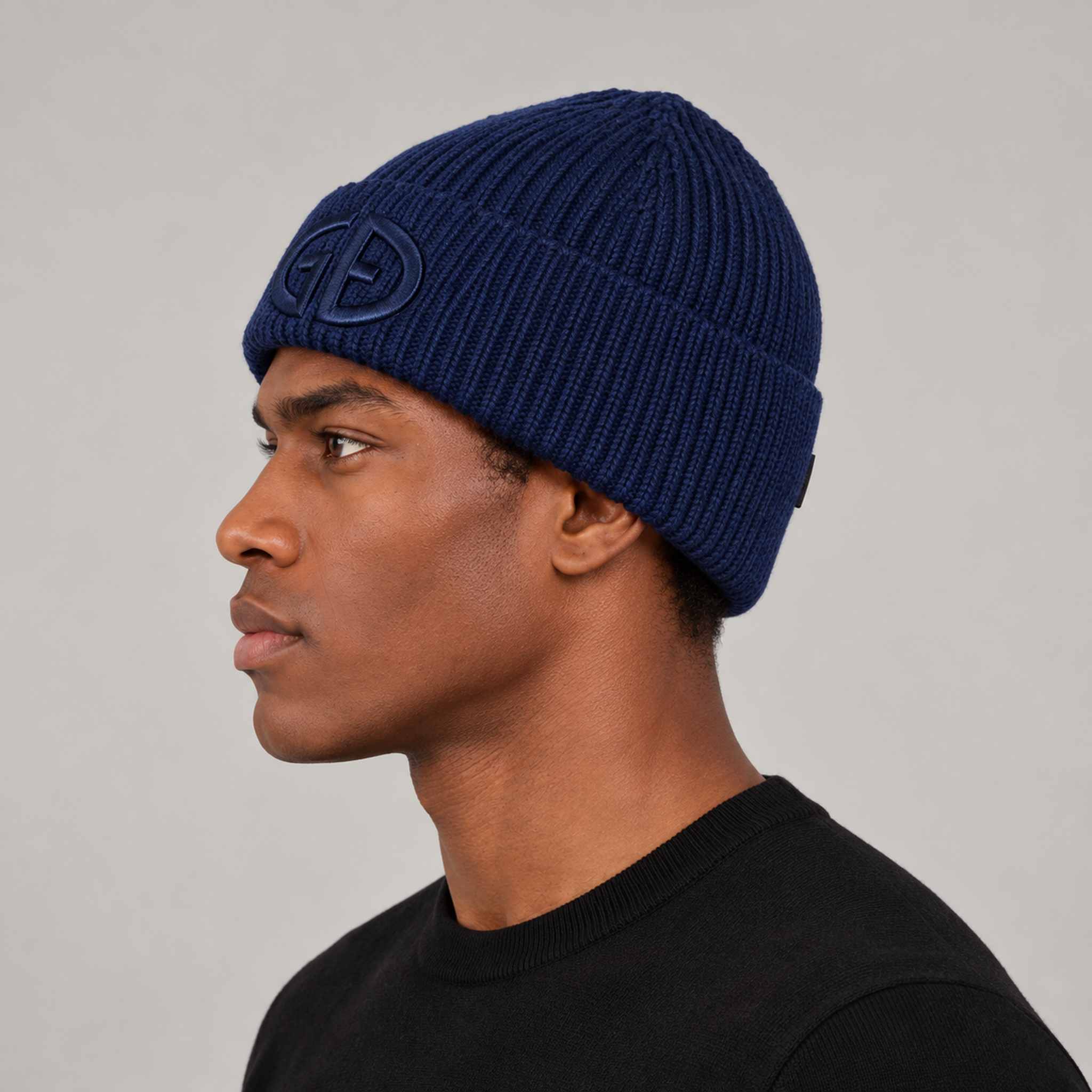 Goldbergh Valerie Beanie in French Blue in French Blue — mens side. AI-generated from manufacturer reference photographs.
