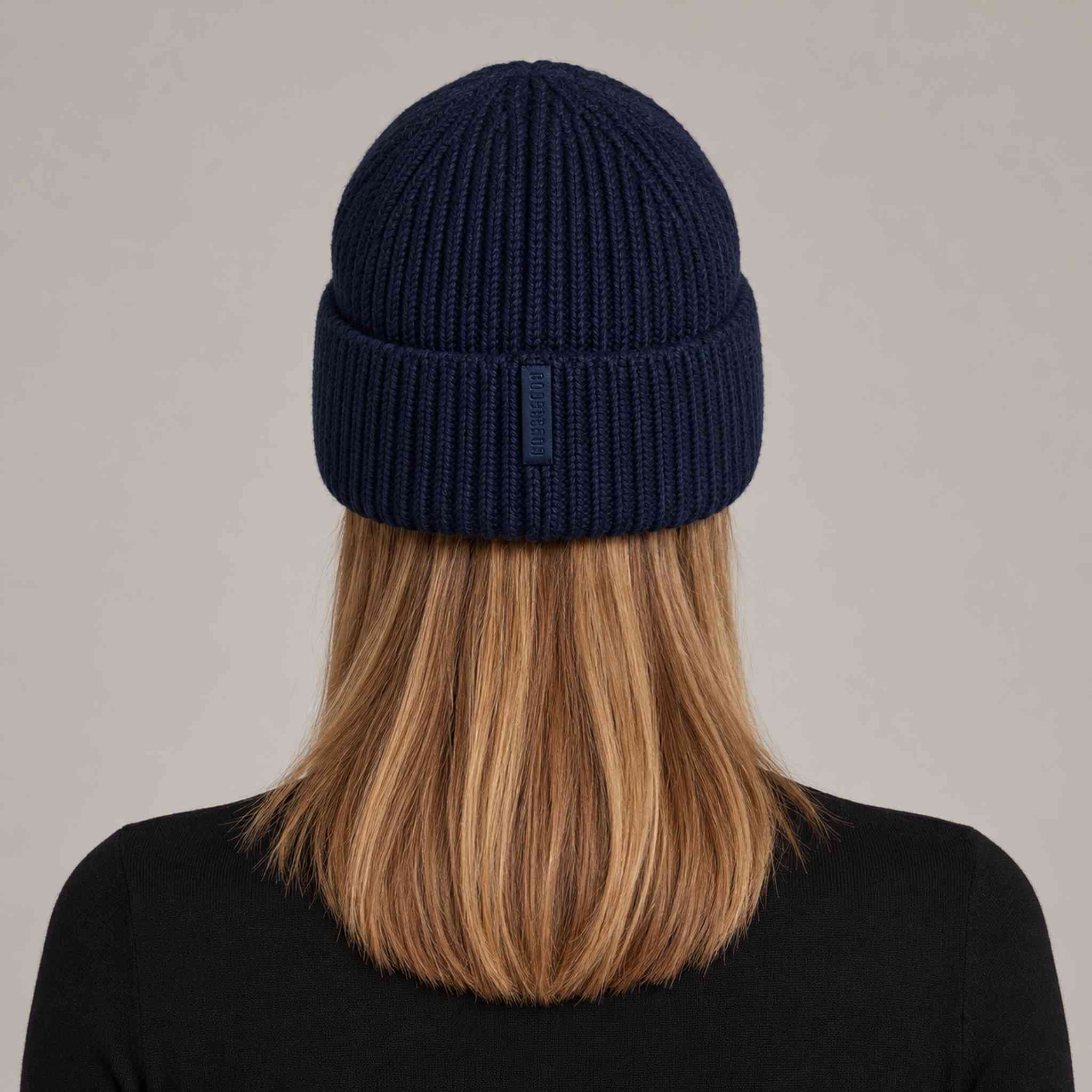 Goldbergh Valerie Beanie in French Blue in French Blue — womens back. AI-generated from manufacturer reference photographs.