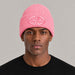 Goldbergh Valerie Beanie in Pink Cosmos in Pink Cosmos — mens front. AI-generated from manufacturer reference photographs.