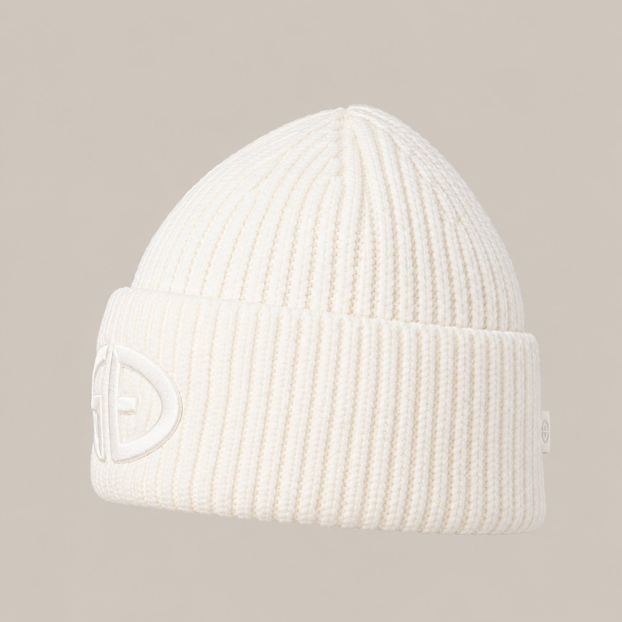 Goldbergh Valerie Beanie in Snow White in Snow White — side. AI-generated from manufacturer reference photographs.